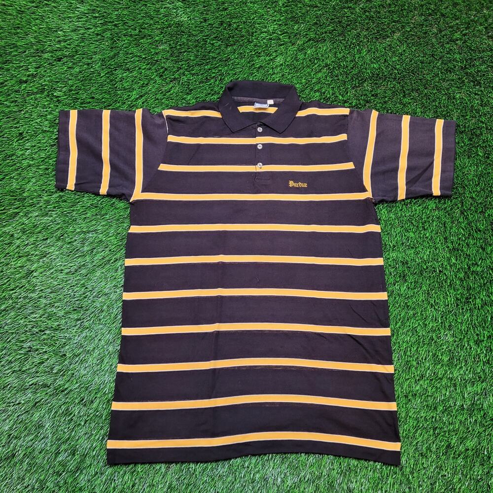 Vintage 80s Purdue University Polo Shirt Mens M (Tagged XL) RC Sportswear